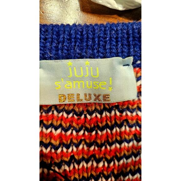 Ju Ju S'amuse! Deluxe Open Cardigan Gorgeous Knit Aztec Oversized Sweater, Sz XL - Picture 5 of 10